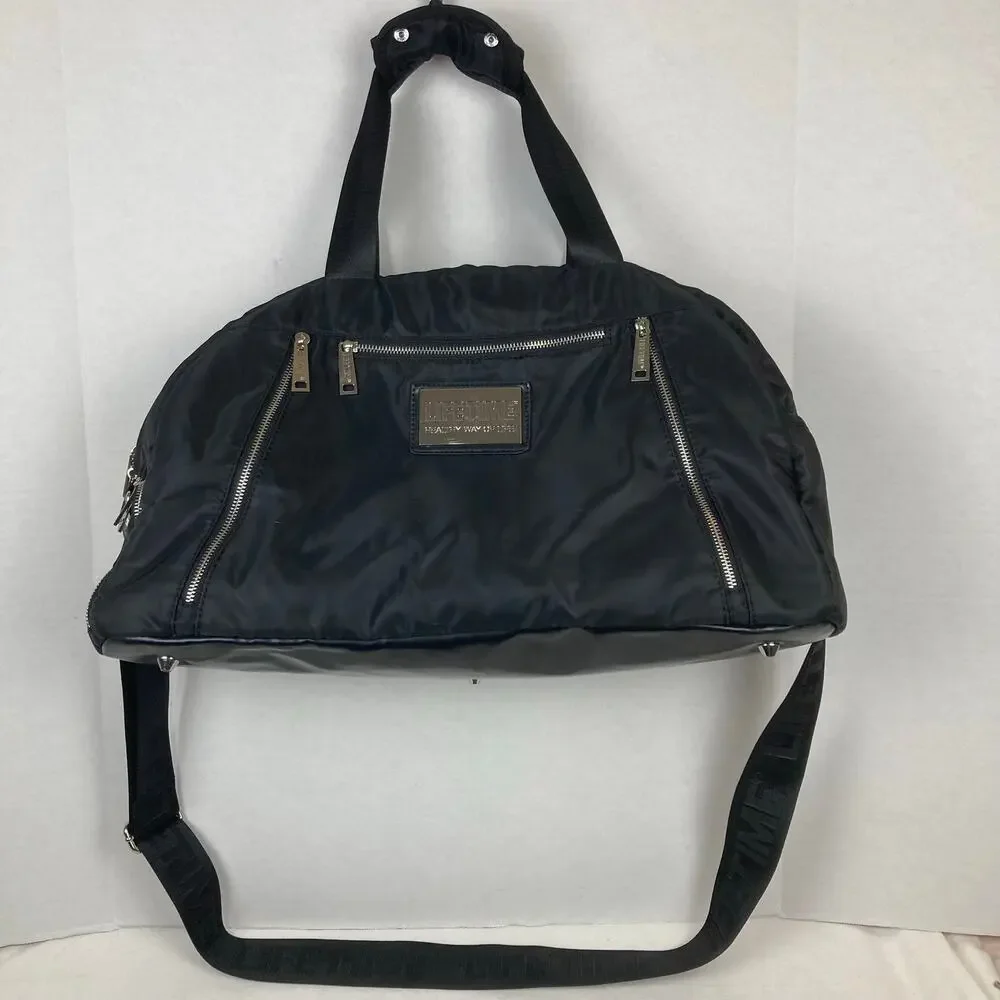 Lifetime Healthy Way Gym Duffle Bag Black Silver Nylon Y2k Retro Gym Travel 21''